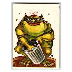 Vintage Sticker Single #21 Green Troll Monster Garbage Can Non-Sport Peel Off